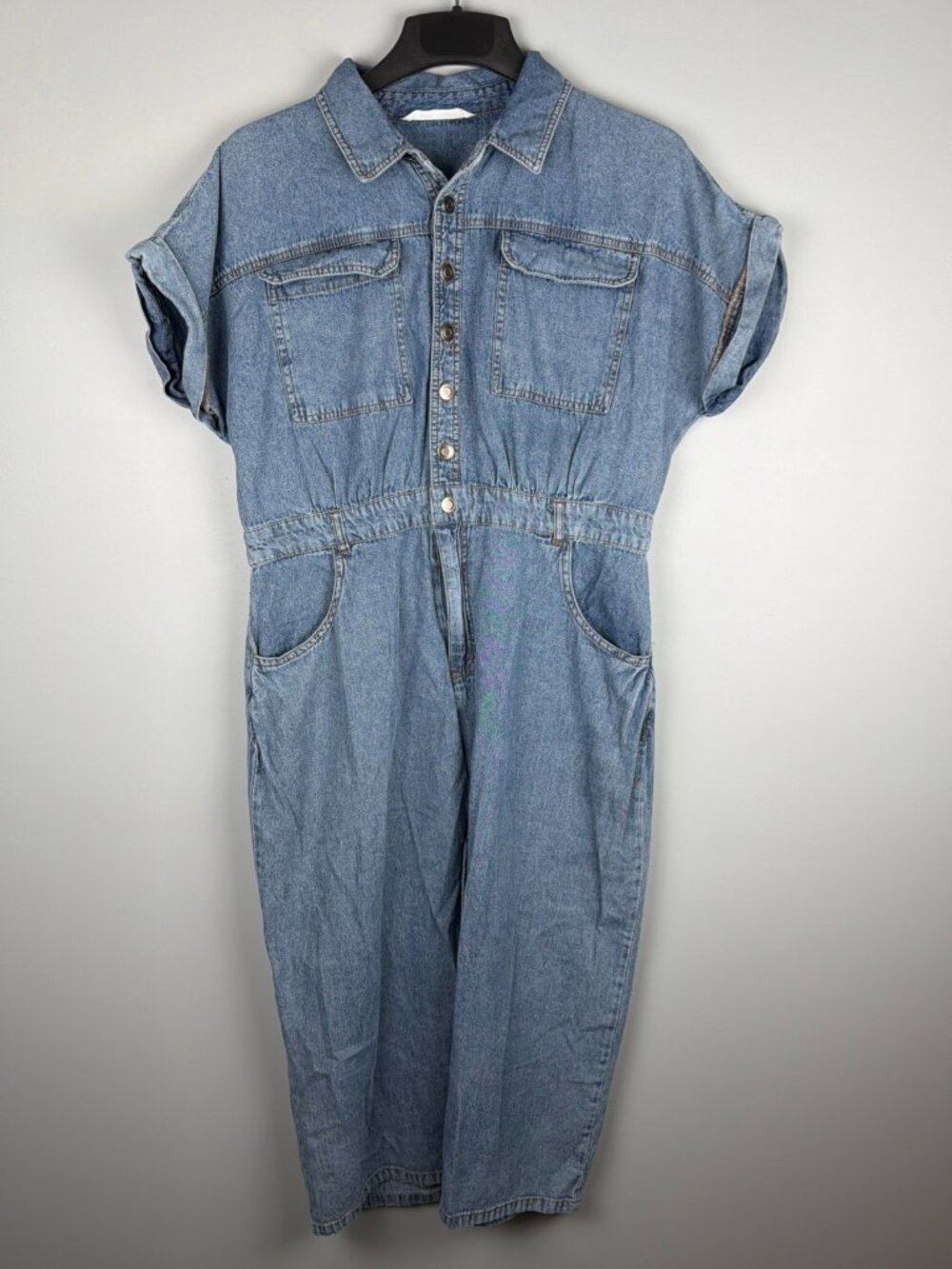 Given Kale Denim Dress Women XL Blue Casual Collar Shirt Midi Maxi Travel Basic